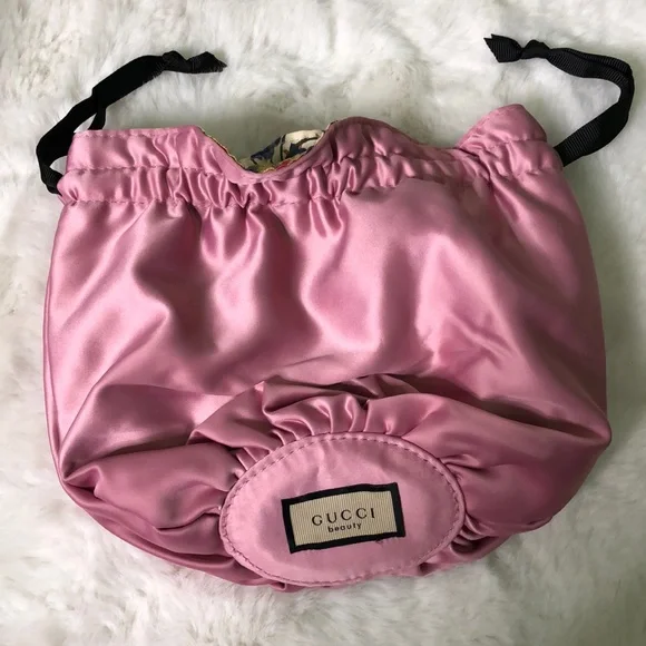Gucci | Bags | Gucci Beauty Pink Mauve Drawstring Makeup  display picture 3